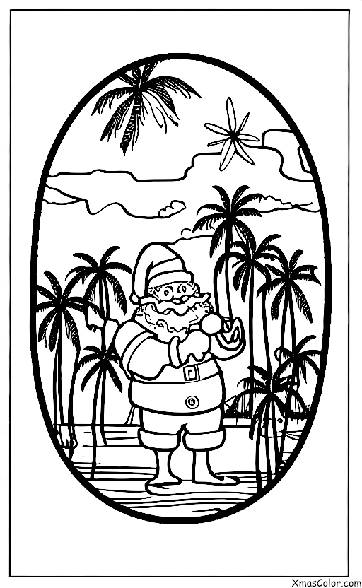 Noël / Noël aux tropiques: Père Noël dans un paradis tropical