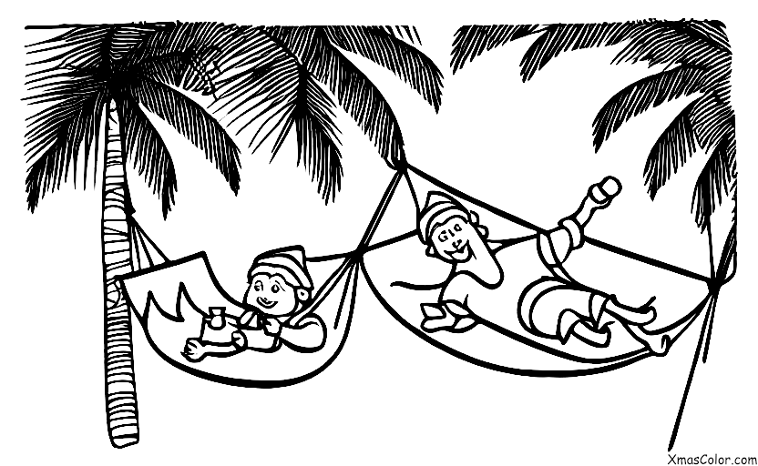 Noël / Noël aux tropiques: Père Noël dans un piña colada