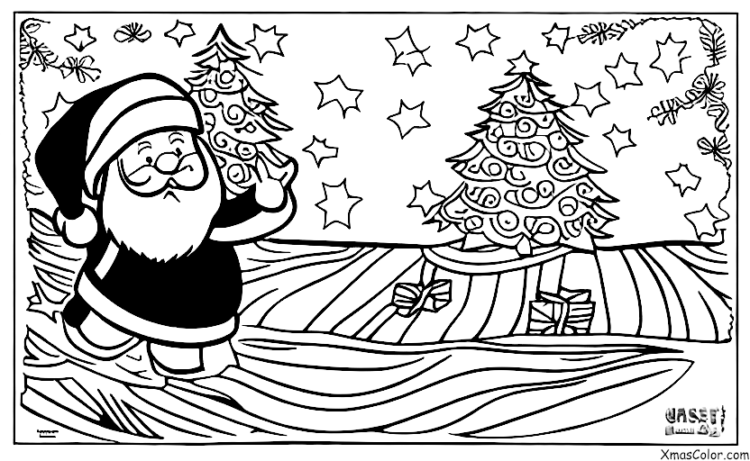 Noël / Noël aux tropiques: Santa surfing