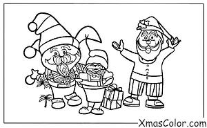 Noël / Noël aux tropiques: Santaw dans une jungle tropicale
