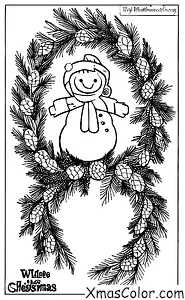 Noël / Noël Blanc: Scene de Noël blanche avec une couronne