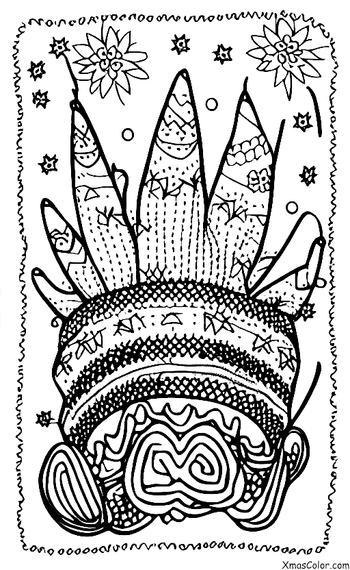 Noël / Noël dans le désert: Un cactus de Noël dans un sombrero