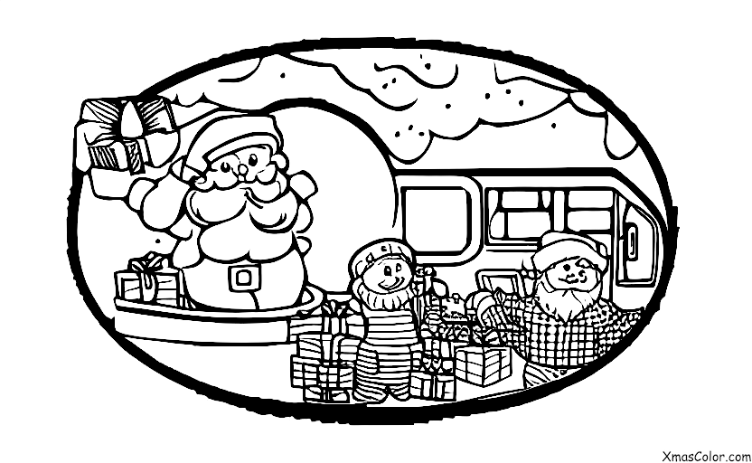 Noël / Noël dans le futur: Père Noël dans un hovercraft