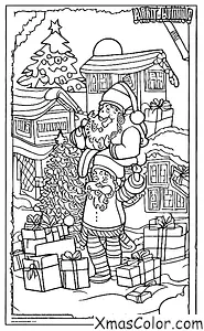 Noël / Noël dans le monde: Papa Noël arrive dans un village