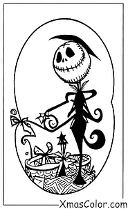 Noël / Noël de Pixar: La page à colorier "The Nightmare Before Christmas"