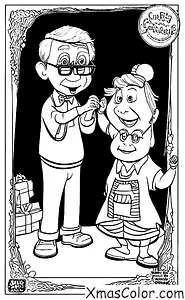Noël / Noël de Pixar: Page à colorier «Up»
