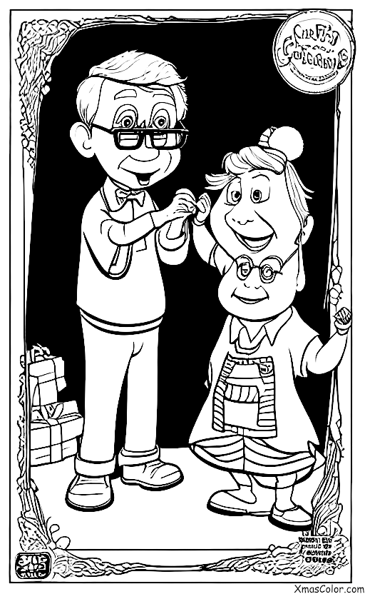 Noël / Noël de Pixar: Page à colorier «Up»
