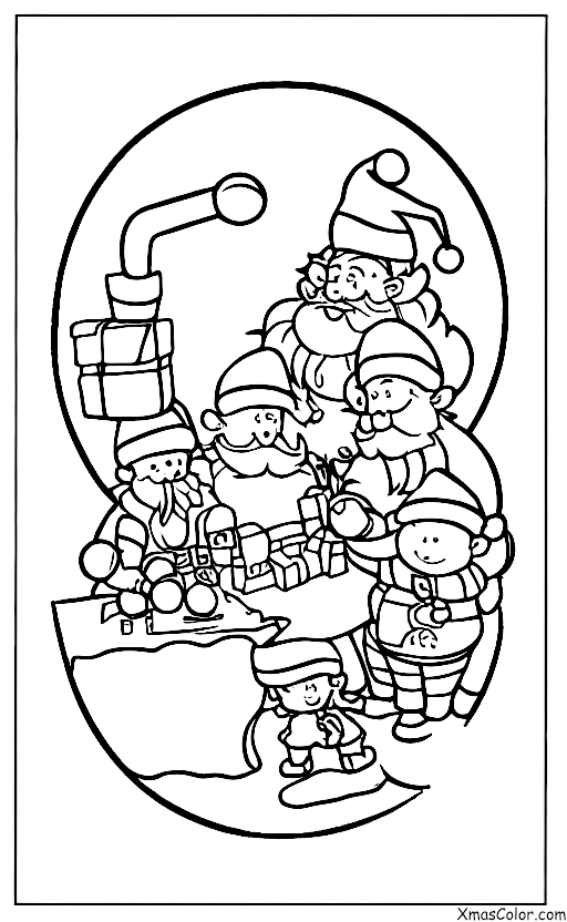 Noël / Noël de Pixar: Saint Nicolas et ses lutins qui fabriquent des jouets dans son atelier