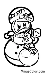Noël / Noël Disney: Daisy Canard faisant un bonhomme de neige