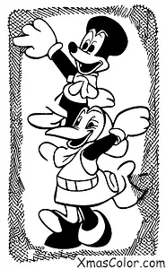 Noël / Noël Disney: Donald patineur sur le bassin gelé