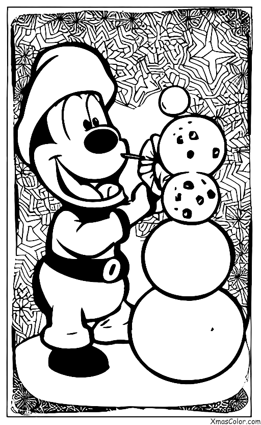Noël / Noël Disney: Goofy construisant un bonhomme de neige