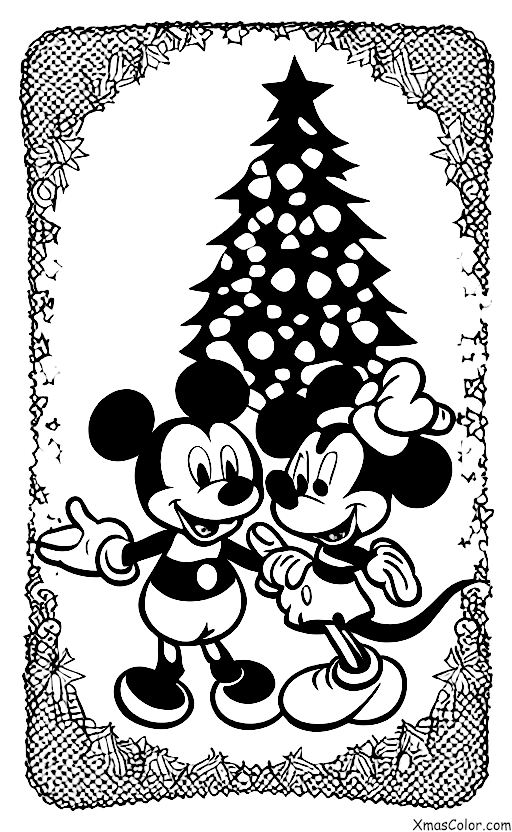 Noël / Noël Disney: Mickey et Minnie Mouse décorent le sapin de Noël