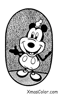 Noël / Noël Disney: Mickey Mouse en train de rôtir des châtaignes sur un feu ouvert