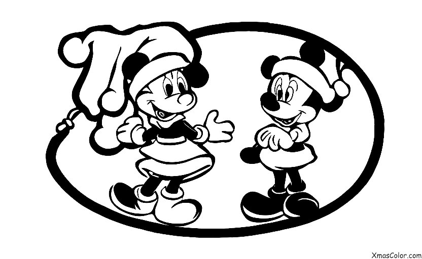 Noël / Noël Disney: Santa Mickey et Minnie Souris