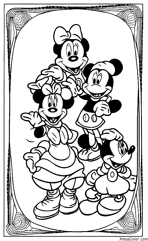 Noël / Noël Disney: Tous les personnages Disney patinant sur la patinoire à Disney World