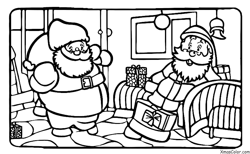 Noël / Noël Drôle: Santy Claus coincé dans la cheminée
