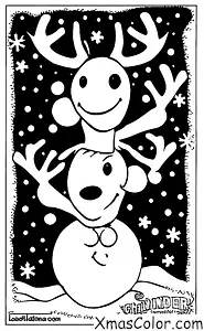Noël / Noël Drôle: Un reindeer avec un nez rouge