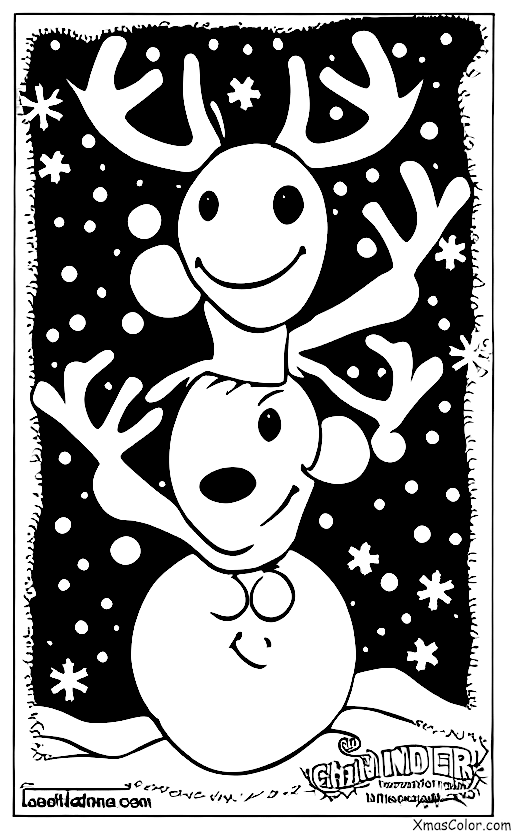 Noël / Noël Drôle: Un reindeer avec un nez rouge