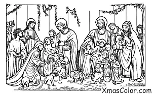 Noël / Noël en Afrique: Une crèche avec Marie, Joseph et l'enfant Jésus
