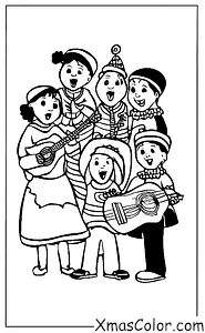Noël / Noël en Amérique du Sud: Des carolers chantent dans la rue