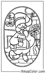 Noël / Noël en Amérique du Sud: Père Noël descendant le chaudron