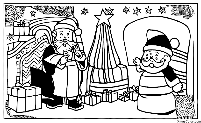 Noël / Noël en Asie: Père Noël en kimono traditionnel japonais