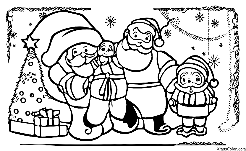 Noël / Noël en Asie: Santy dans une tenue traditionnelle coréenne