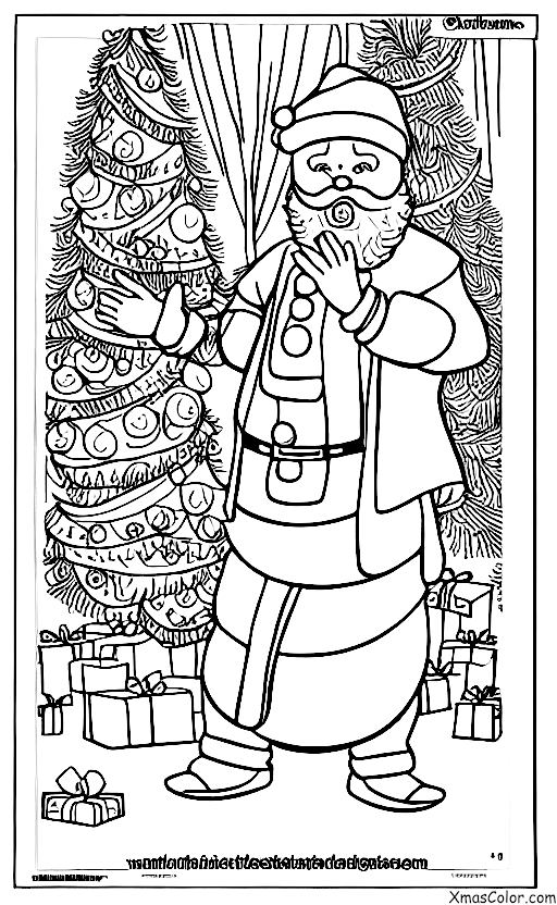 Noël / Noël en Asie: Santy dans une tenue traditionnelle indienne