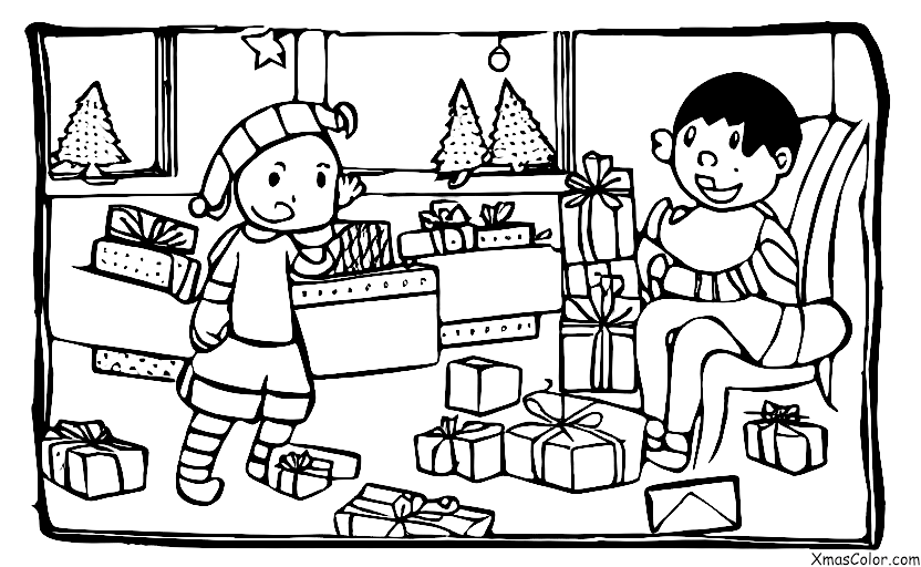 Noël / Noël étrange: Un enfant qui se réveille pour découvrir que ses cadeaux ont été mangés par un chien