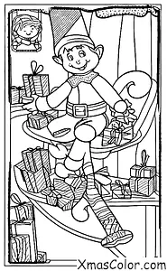 Noël / Noël fou: Elfe sur une étagère