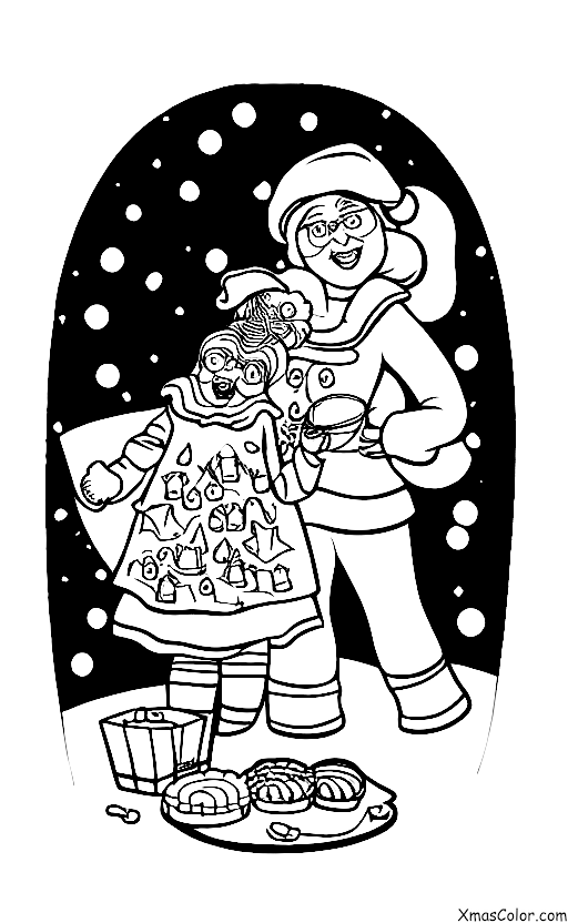 Noël / Noël fou: Mme Claus prépare des biscuits de Noël