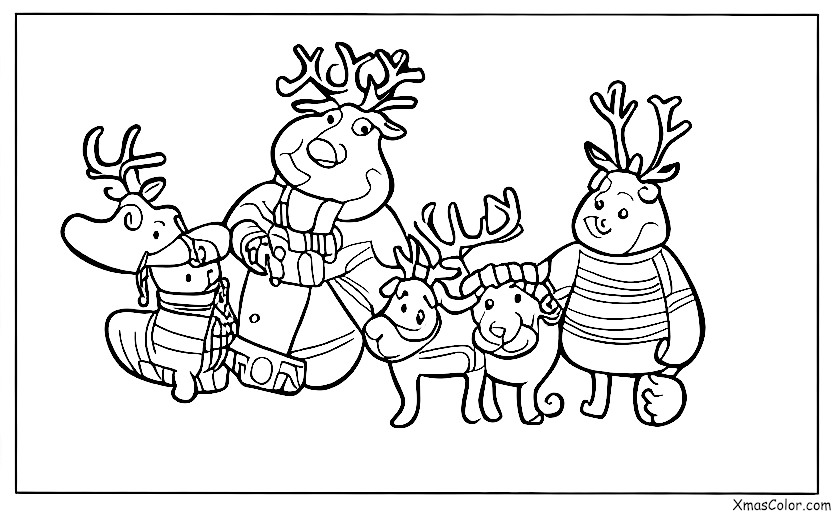 Noël / Noël fou: Une famille de rennes