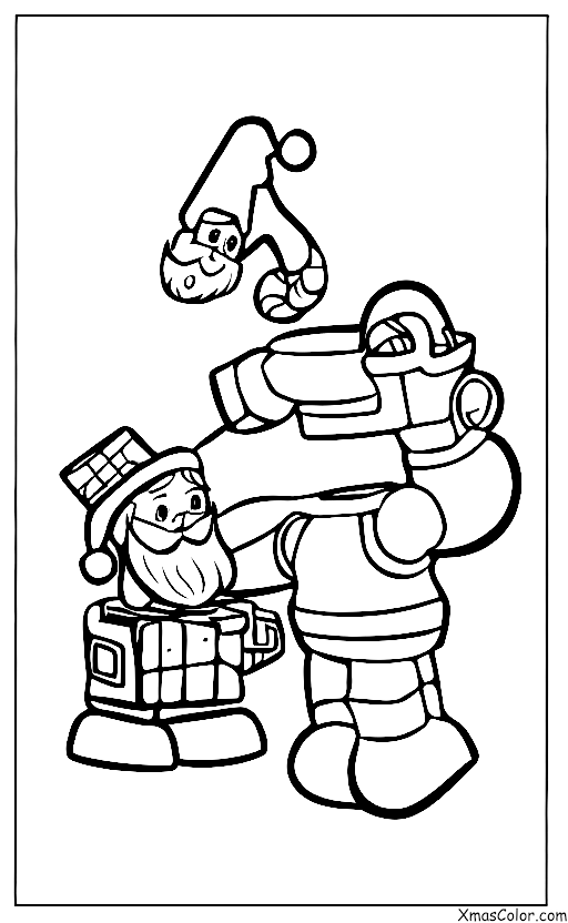 Noël / Noël geek: Père Noël avec un robot