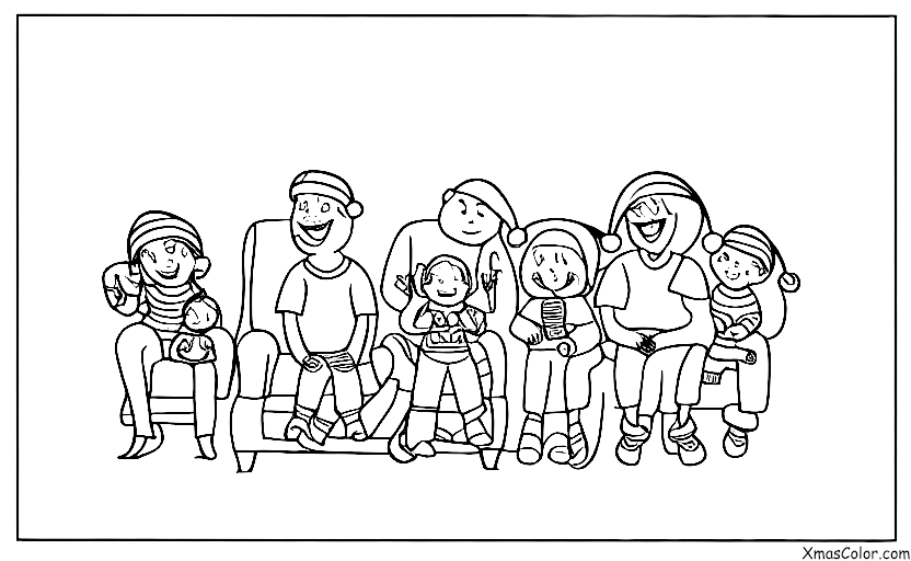 Noël / Noël inhabituel: Une famille regarde un film de Noël