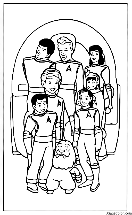Noël / Noël Star Trek: L'équipage de Star Trek célébrant Noël sur l'USS Enterprise