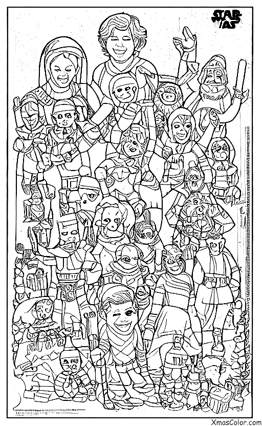 Noël / Noël Star Wars: Coloriage de Noël Guerres des Étoiles