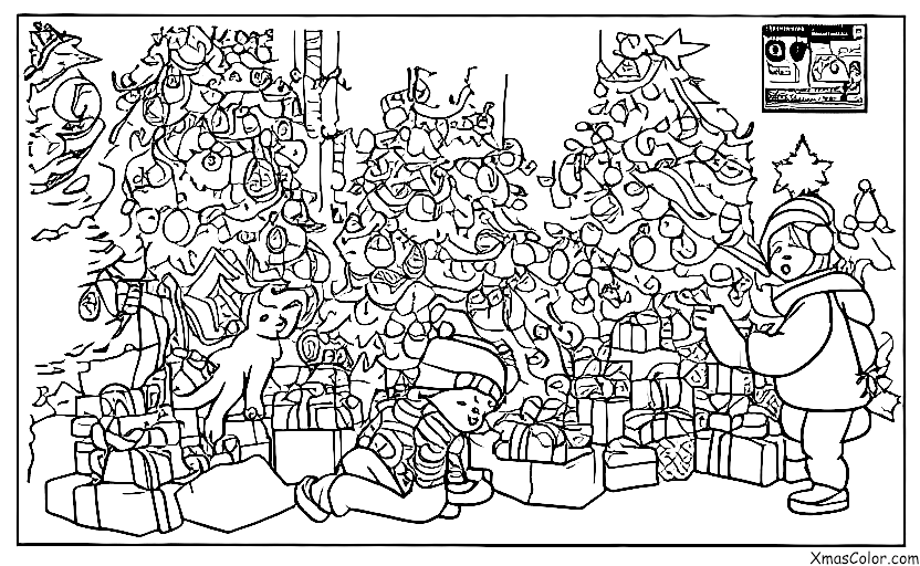 Noël / Noël Star Wars: Ewoks decorating a Christmas tree
