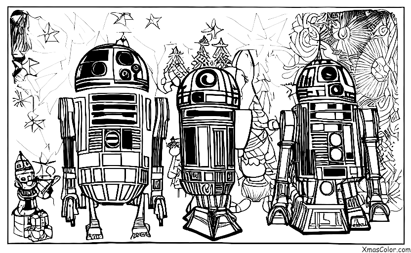 Noël / Noël Star Wars: R2-D2 et C-3PO décorent les sapins de Noël