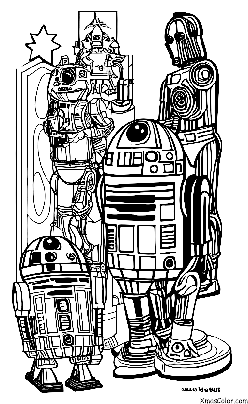 Noël / Noël Star Wars: R2D2 et C3PO ornent le sapin de Noël
