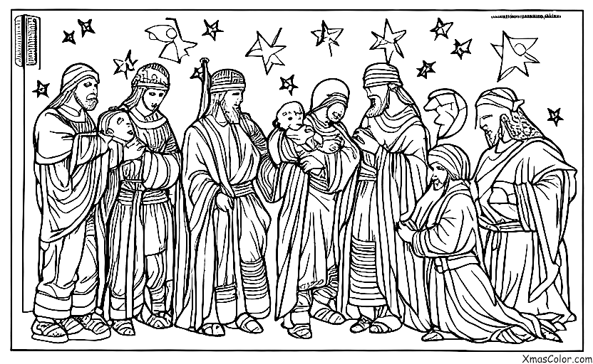 Noël / Nous Trois Rois: Les Trois Rois arrivant à Bethléem