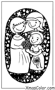 Noël / Offrir: Un garçon donnant une fleur à une fille