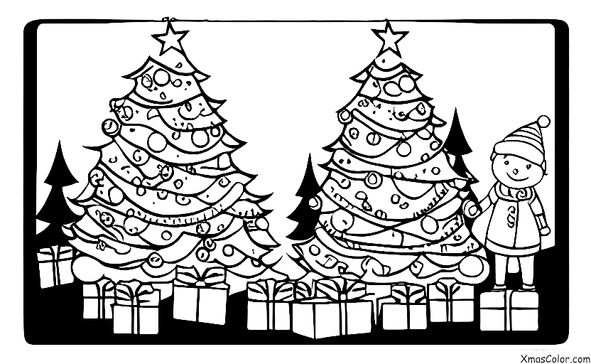 Noël / Ornements de Noël: Un grand et beau sapin de Noël