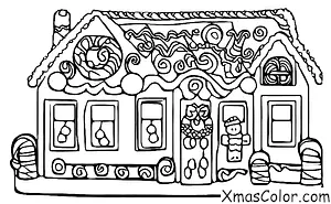 Noël / Ornements de Noël: Une maison en pain d'épices