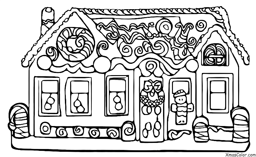 Noël / Ornements de Noël: Une maison en pain d'épices