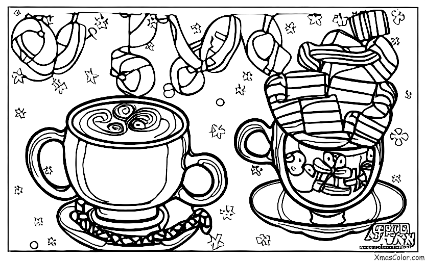 Noël / Ornements de Noël: Une tasse de chocolat chaud