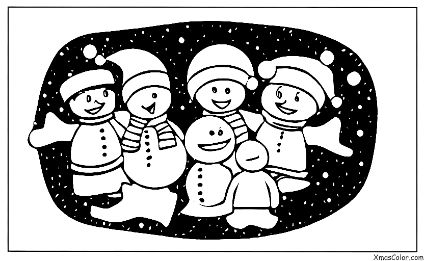 Noël / Paix: Des enfants qui jouent dans la neige