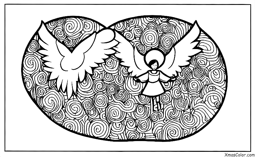 Noël / Paix: Un ange volant dans le ciel