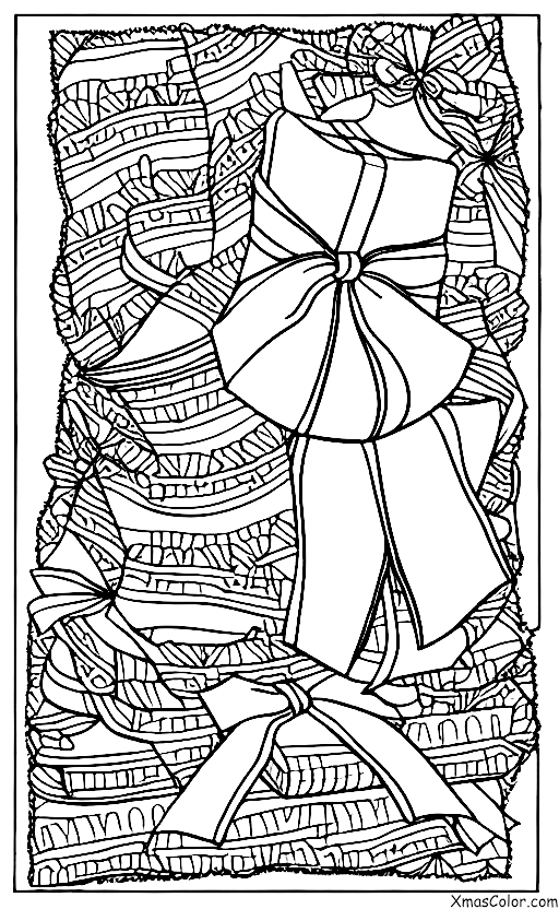 Noël / Papier cadeau de Noël: Papier cadeau avec un présent