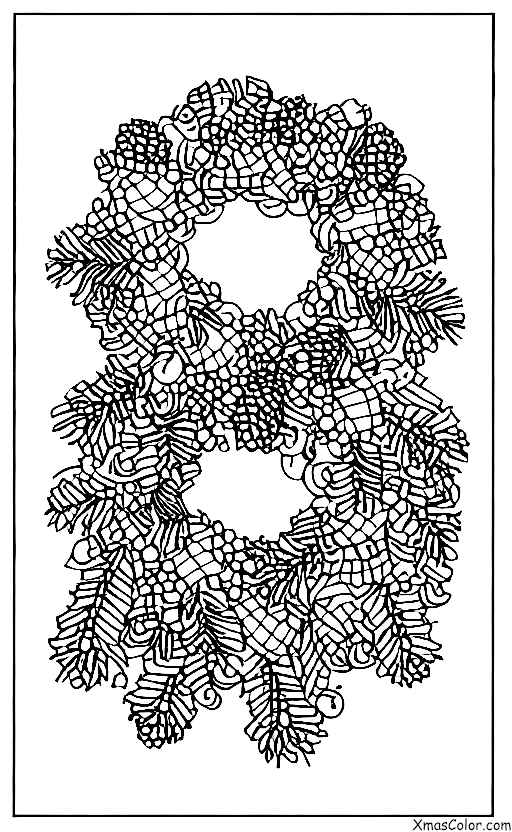 Noël / Papier cadeau de Noël: Papier cadeau de Noël avec une couronne
