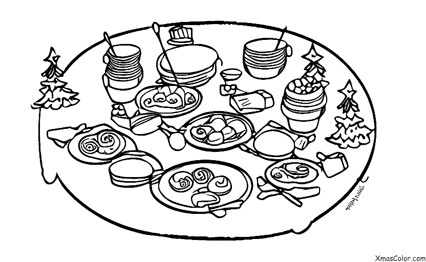 Noël / Parties de Noël: manger le dîner de Noël